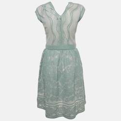 مملوكة مسبقًا M Missoni Blue Patterned Lurex Knit Short Dress M 