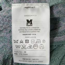 Pre Owned M Missoni Blue Patterned Lurex Knit Short Dress L 