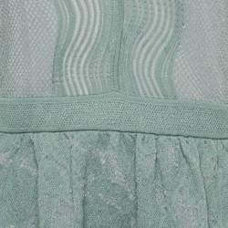 Pre Owned M Missoni Blue Patterned Lurex Knit Short Dress L 