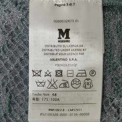 Pre Owned M Missoni Blue Patterned Lurex Knit Short Dress L 