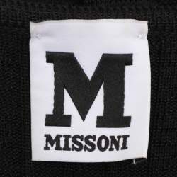 Pre Owned M Missoni Black Rib Knit Midi Dress L