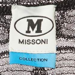 Pre Owned M Missoni Black Lurex Knit Wrap Around Maxi Dress L