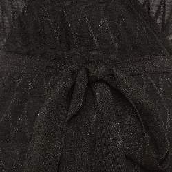 Pre Owned M Missoni Black Lurex Knit Wrap Around Maxi Dress L