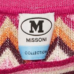Pre Owned Missoni Multicolor Zig Zag Lurex Knit Trousers L