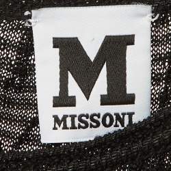 Pre Owned M Missoni Black Knit Midi Dress M