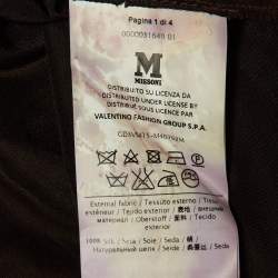 Pre Owned M Missoni Purple Butterfly Print Silk Knee Length Dress L