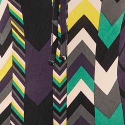 Pre Owned M Missoni Purple Arrow Print Jersey Fitted Dress S/M