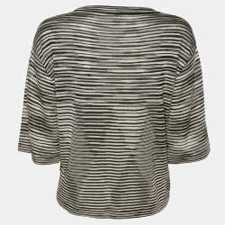 Pre Owned M Missoni Multicolor Stripe Rib Knit Long Sleeve Tops M