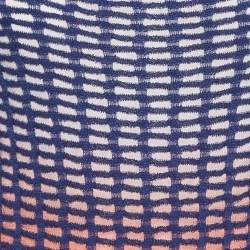 Pre Owned M Missoni Blue Ombre Textured Knit Midi Dress S