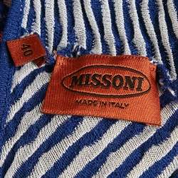 Pre Owned M Missoni Blue Ombre Textured Knit Midi Dress S