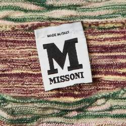 Pre Owned M Missoni Black Striped Merino Wool Knit Long Sleeve Top M