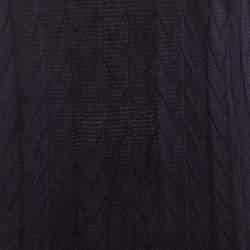 Pre Owned M Missoni Purple Zig Zag Fleece Wool Knit Mini Dress M