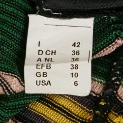 Pre Owned M Missoni Green Zig Zag Pattered Knit Mini Dress M