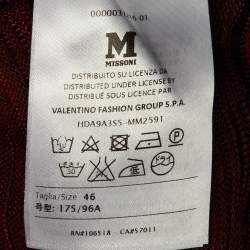 Pre Owned M Missoni Red/Black Pattered Knit Short Dress L