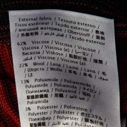 Pre Owned M Missoni Red/Black Pattered Knit Short Dress L