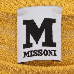Pre Owned M Missoni Yellow Lurex Knit Top M