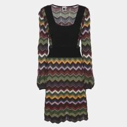 Pre Owned M Missoni Multicolor Zig Zag Knit Mini Dress M