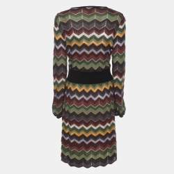 Pre Owned M Missoni Multicolor Zig Zag Knit Mini Dress M