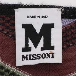 Pre Owned M Missoni Multicolor Zig Zag Knit Mini Dress M