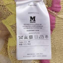 Pre Owned M Missoni Multicolor Lurex Knit Button Front Top L
