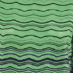 Pre Owned M Missoni Multicolor Pattered Knit Full Sleeves Top M