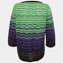 Pre Owned M Missoni Multicolor Pattered Knit Full Sleeves Top M