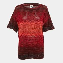 Pre Owned M Missoni Multicolor Patterned Knit Top M