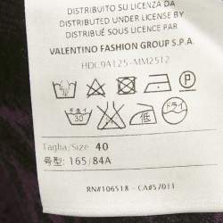 Pre Owned M Missoni Purple Floral Patterned Stretch Knit Mini Dress S