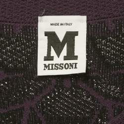 Pre Owned M Missoni Purple Floral Patterned Stretch Knit Mini Dress S