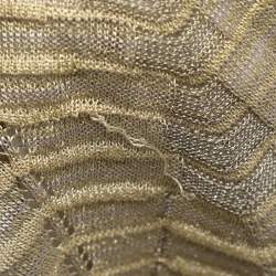 مملوكة مسبقًا M Missoni Gold Lurex Knit Tops and Pants Set L