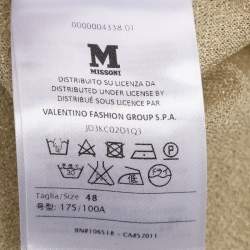 مملوكة مسبقًا M Missoni Gold Lurex Knit Tops and Pants Set L