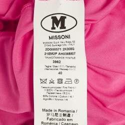 مملوكة مسبقًا M Missoni Collection Pink Rib Knit Maxi Dress S