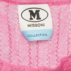 مملوكة مسبقًا M Missoni Collection Pink Rib Knit Maxi Dress S