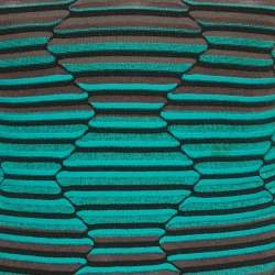 Pre Owned M Missoni Blue/Grey Textured Knit V-Neck Mini Dress M