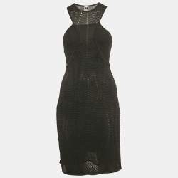 مملوكة مسبقًا M Missoni Black Patterned Lurex Knit Mini Dress XS