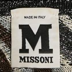 مملوكة مسبقًا توب إم ميزوني تريكو لوريكس منقوش أسود مناسب كبير