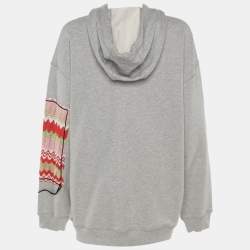 مملوكة مسبقًا M Missoni Grey Jersey Hooded Sweatrshirt S