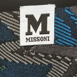 مملوكة مسبقًا تنورة إيم ميسوني تريكو لوريكس بأسلوب متعرج أخضر/أزرق مقاس وسط (ميديوم)