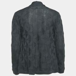 Pre Owned سترة مفتوحة محبوكة من صوف إيم ميزوني بنمط أسود مقاس صغير - سمول