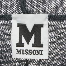 Pre Owned سترة مفتوحة محبوكة من صوف إيم ميزوني بنمط أسود مقاس صغير - سمول