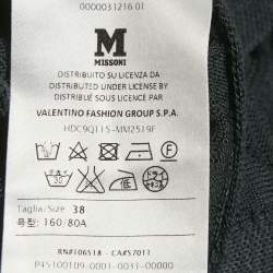 Pre Owned سترة مفتوحة محبوكة من صوف إيم ميزوني بنمط أسود مقاس صغير - سمول