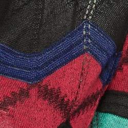 مملوكة مسبقًا M Missoni Multicolor Chevron Knit Open Front Cardigan S