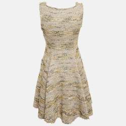 Pre Owned M Missoni Multicolored Lurex Knit Sleeveless Pleated Mini Dress M