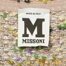 Pre Owned M Missoni Multicolored Lurex Knit Sleeveless Pleated Mini Dress M