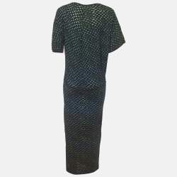 Pre Owned فستان إم ميزوني ميتاليك دوبى منسوج متعدد الألوان ماكسي صغير