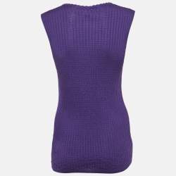 مملوكة مسبقًا M Missoni Purple Knit Tank Top L