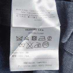 Pre Owned M Missoni Blue Chambray Denim Ruffle Mini Dress XS