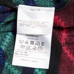 Pre Owned M Missoni Multicolor Chevron Knit Open Front Cardigan L