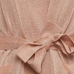 Pre Owned M Missoni Rose Gold Lurex Knit 3 Piece Suit S