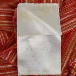 Pre Owned M Missoni Orange Striped Knit Top S